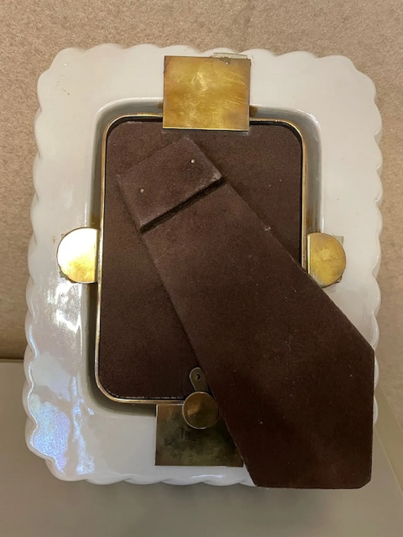 Photo frame by Tommaso Barbi in beige ceramic 3