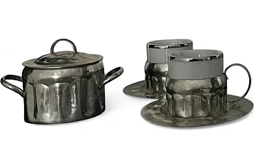 Vintage metal coffee set, 1970s