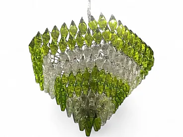 Large Poliedri chandelier in Murano glass, 1980s