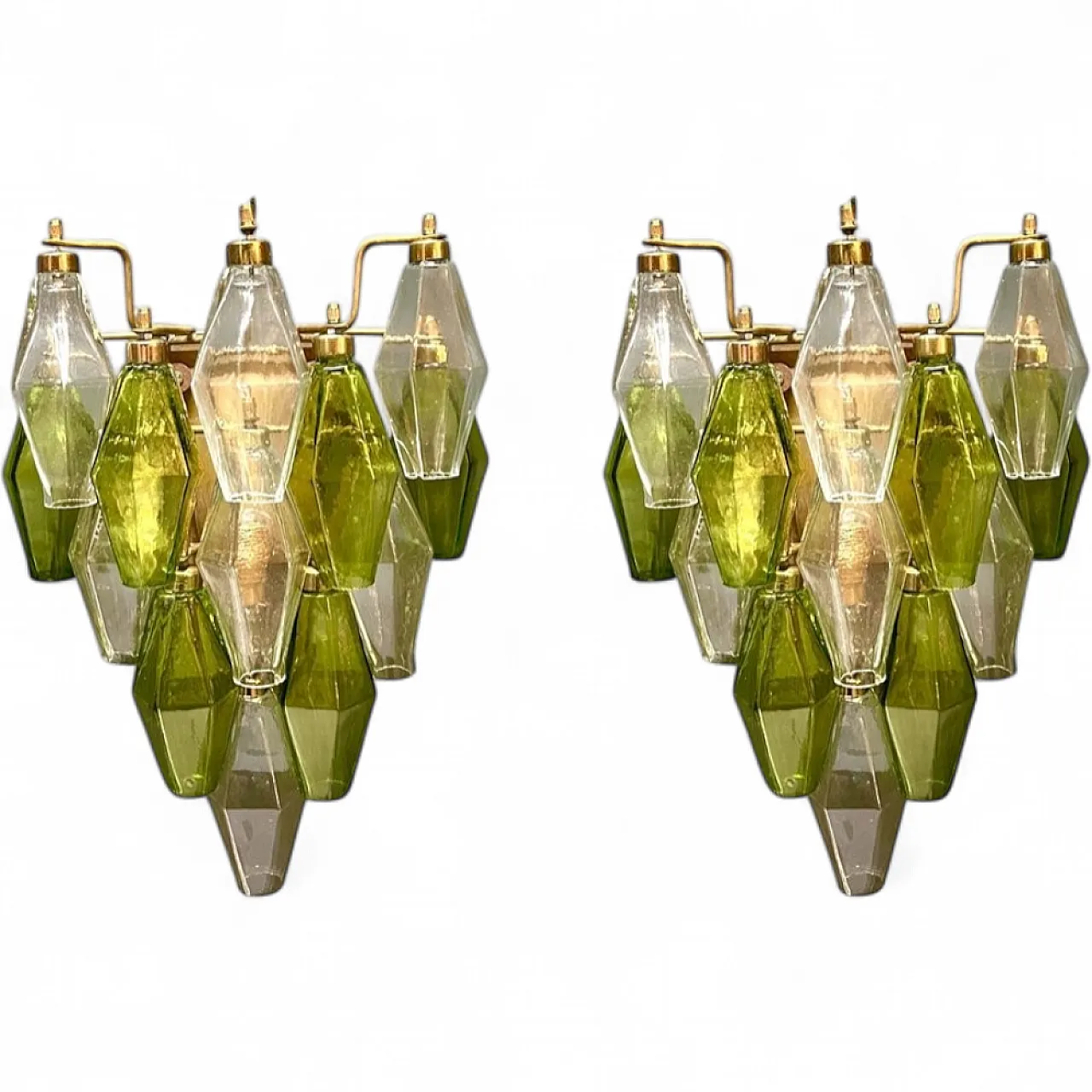 Pair of Poliedri wall lights in Murano glass, Italy, 1980s 13