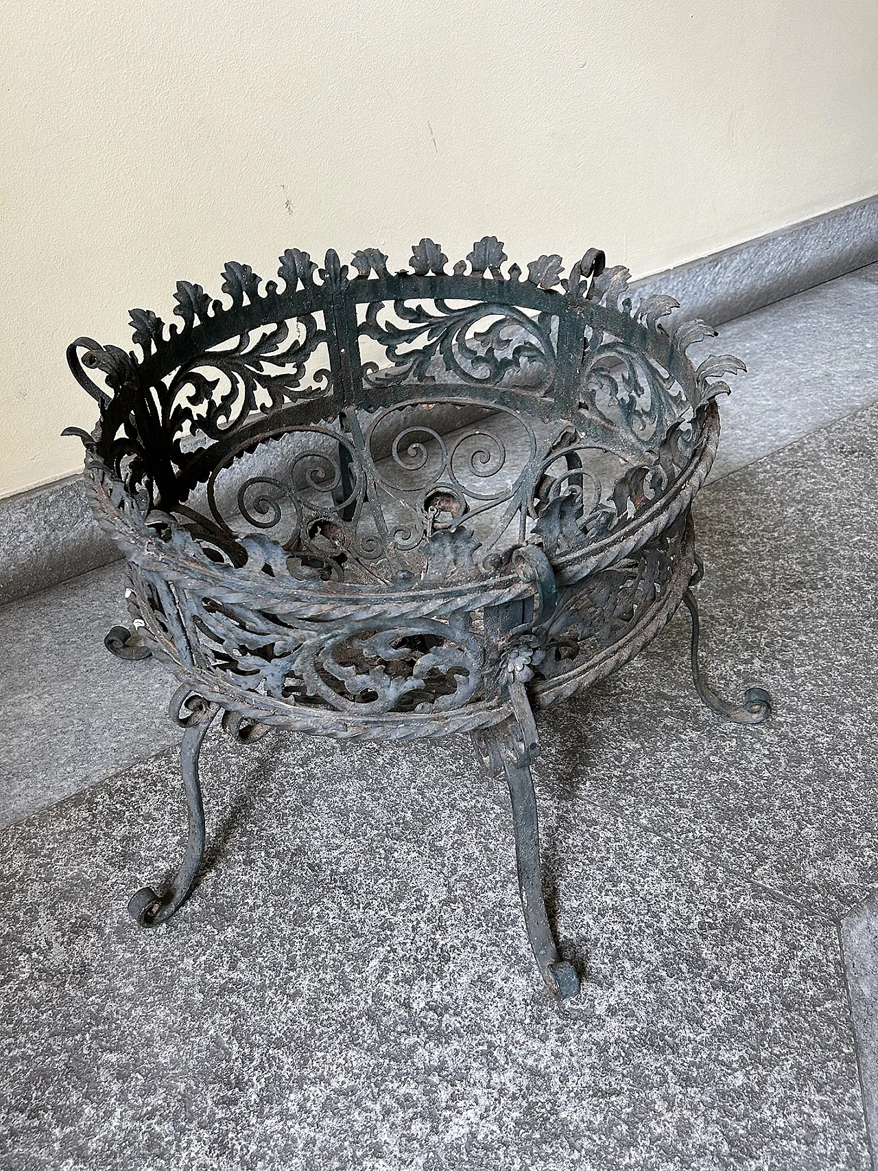 Fioriera francese in ferro battuto, inizio '900 2