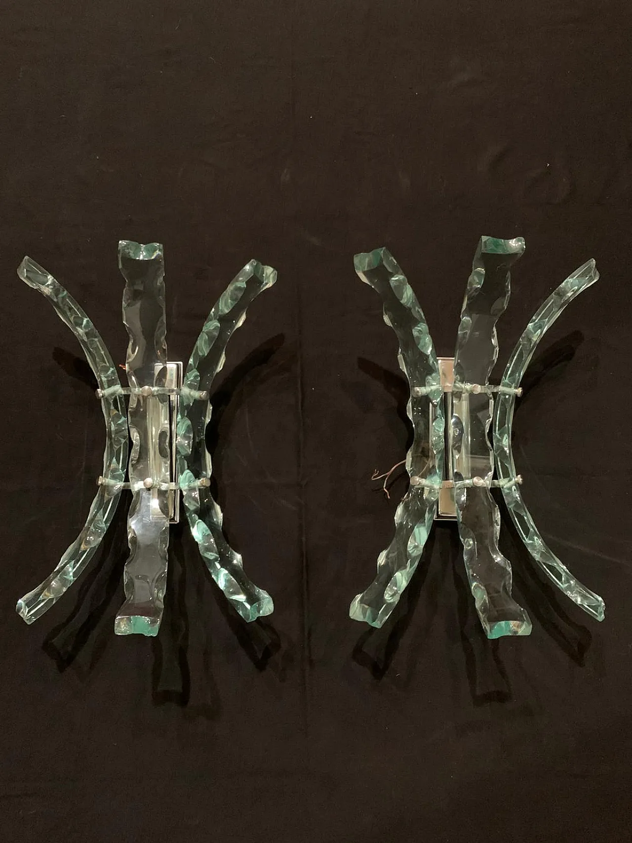 Coppia di applique Zero Quattro per Fontana Arte, anni '70 1