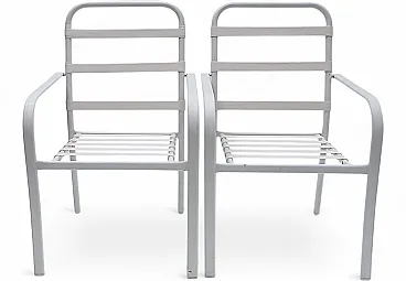 Pair of Hyperleggera garden armchairs with elastic strings, 1970s