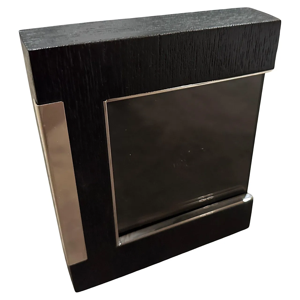 Sterling silver and ebonized wood picture frame by Silvan, 1980s 1