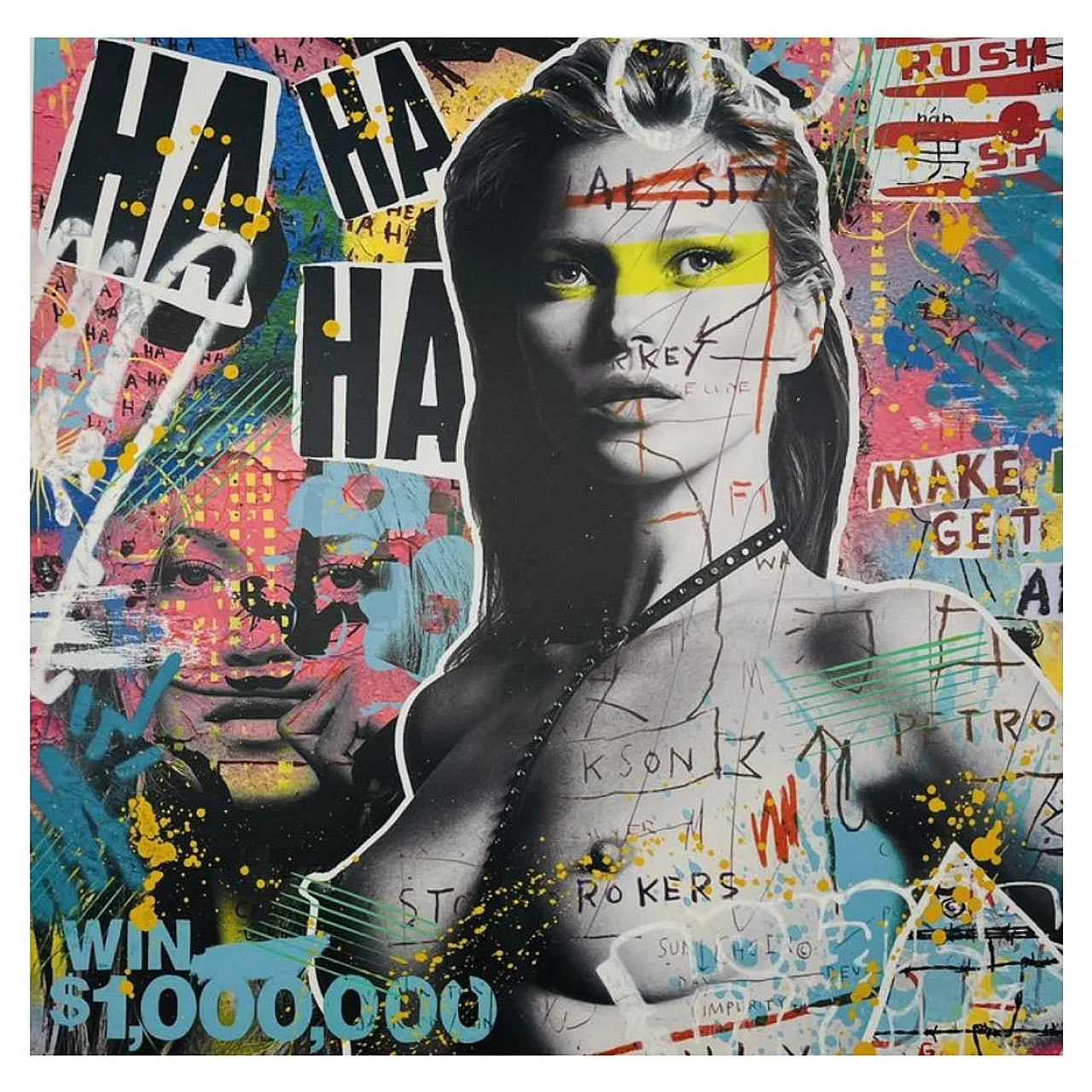Kate Moss, Street Art, mixed media on paper, 1980s 1