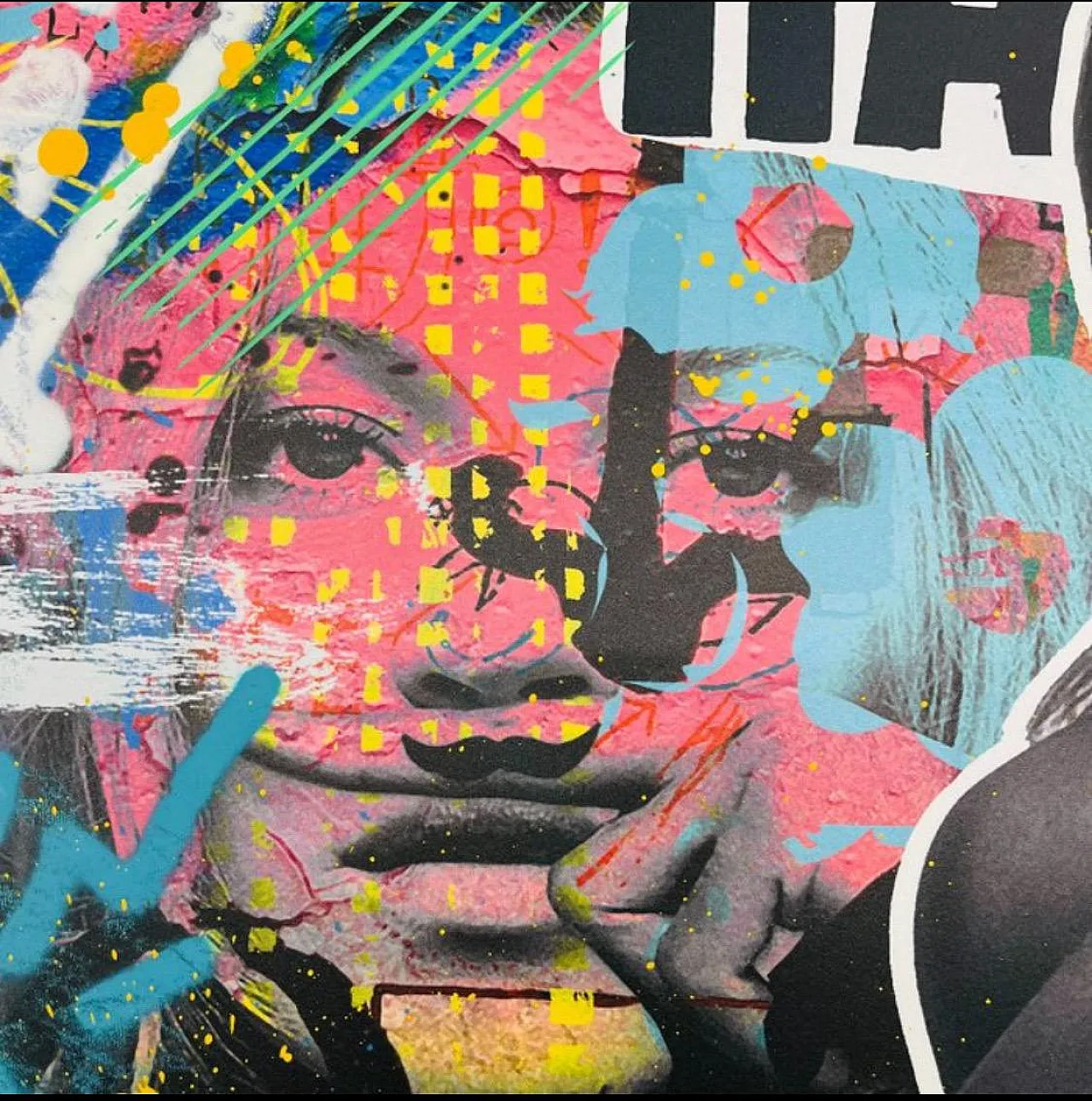 Kate Moss, Street Art, mixed media on paper, 1980s 3