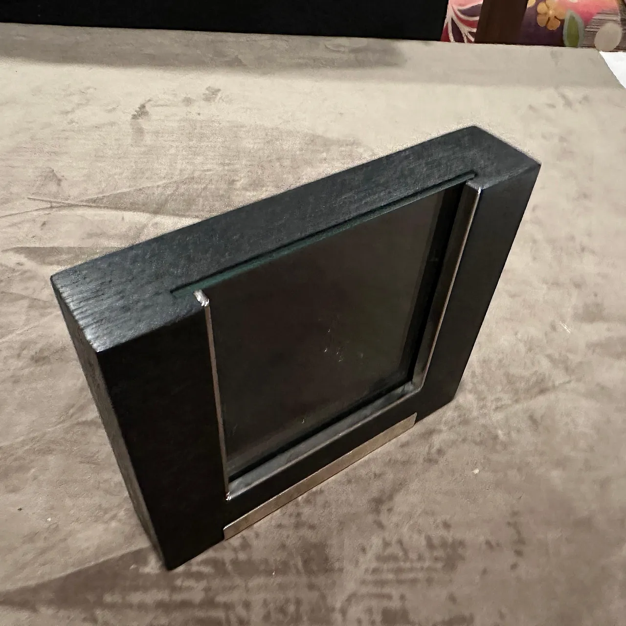 Sterling silver and ebonized wood picture frame by Silvan, 1980s 4