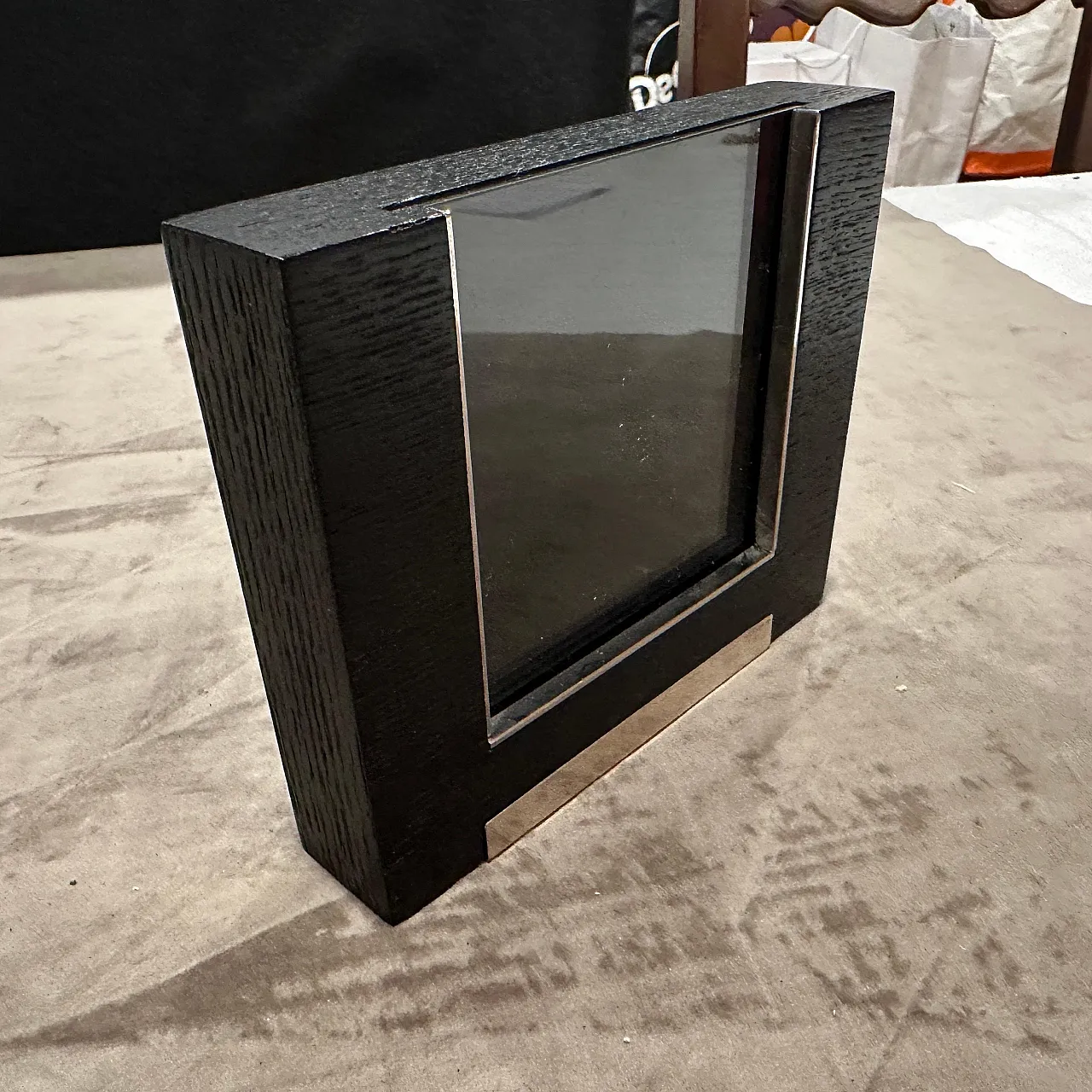 Sterling silver and ebonized wood picture frame by Silvan, 1980s 5