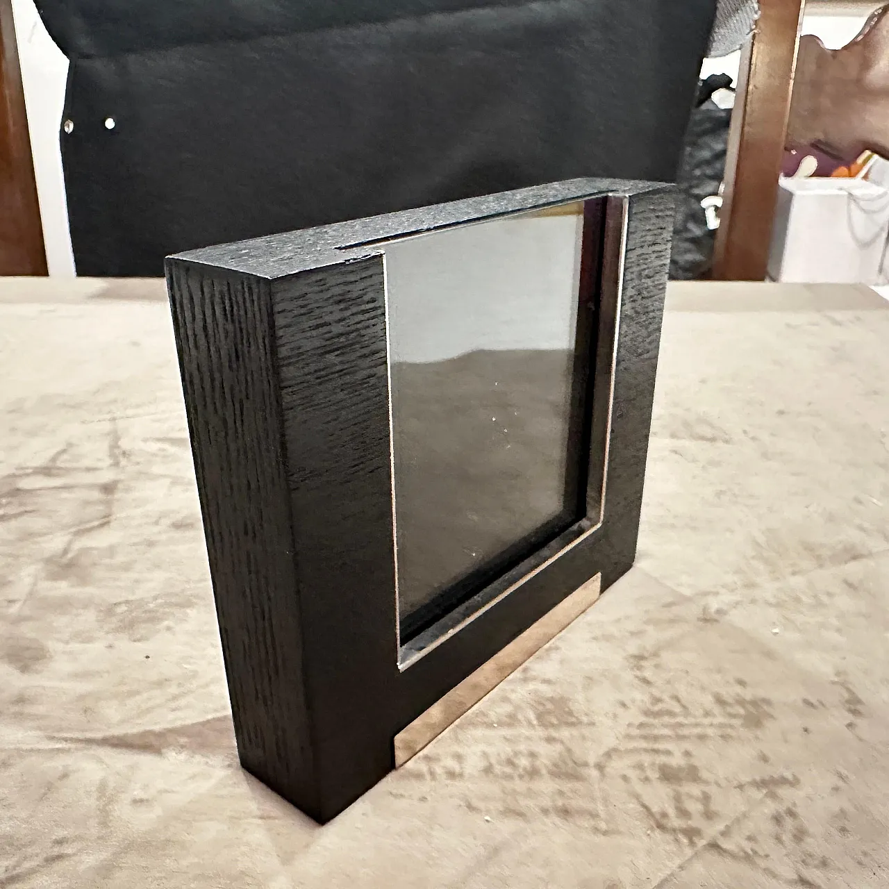 Sterling silver and ebonized wood picture frame by Silvan, 1980s 7