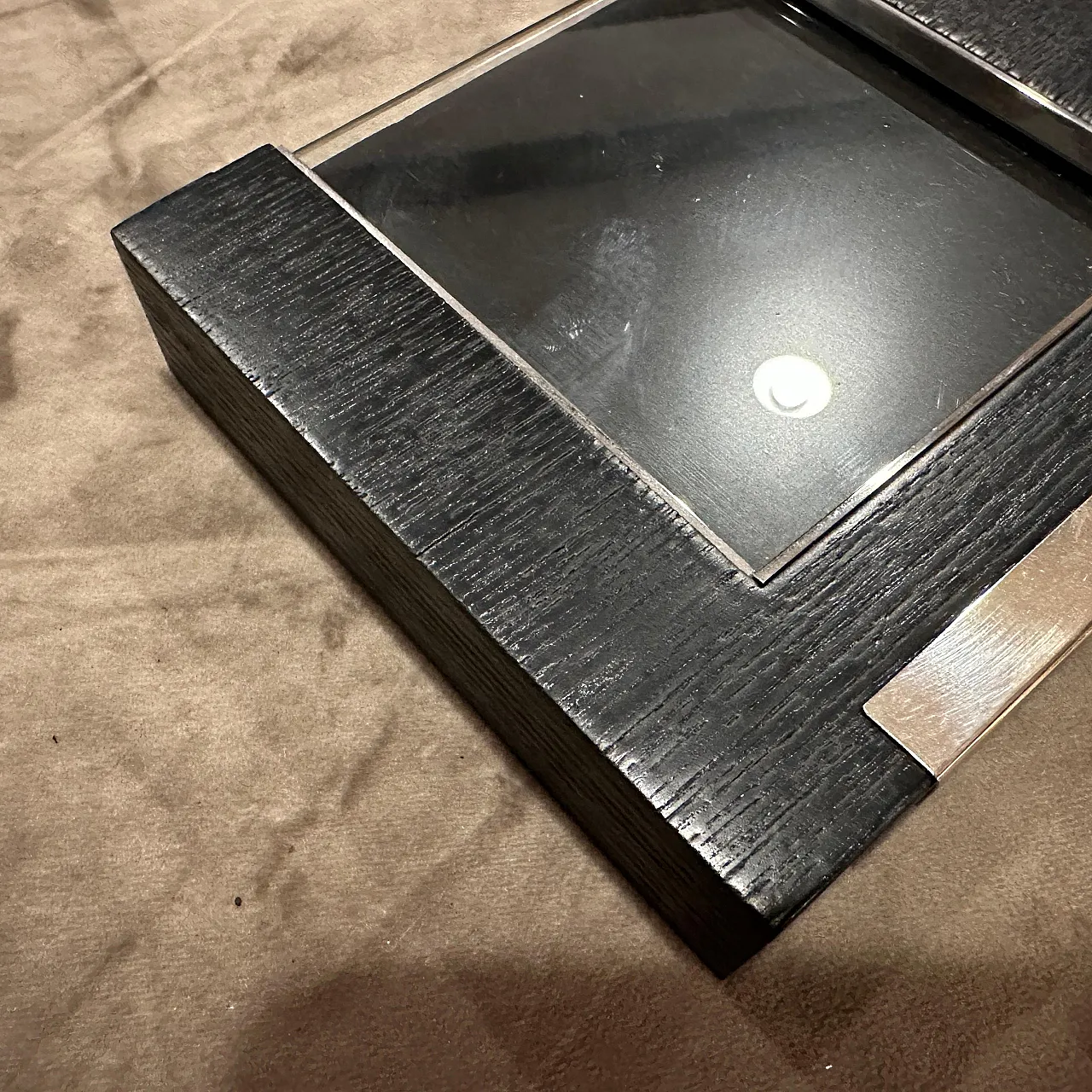 Sterling silver and ebonized wood picture frame by Silvan, 1980s 8