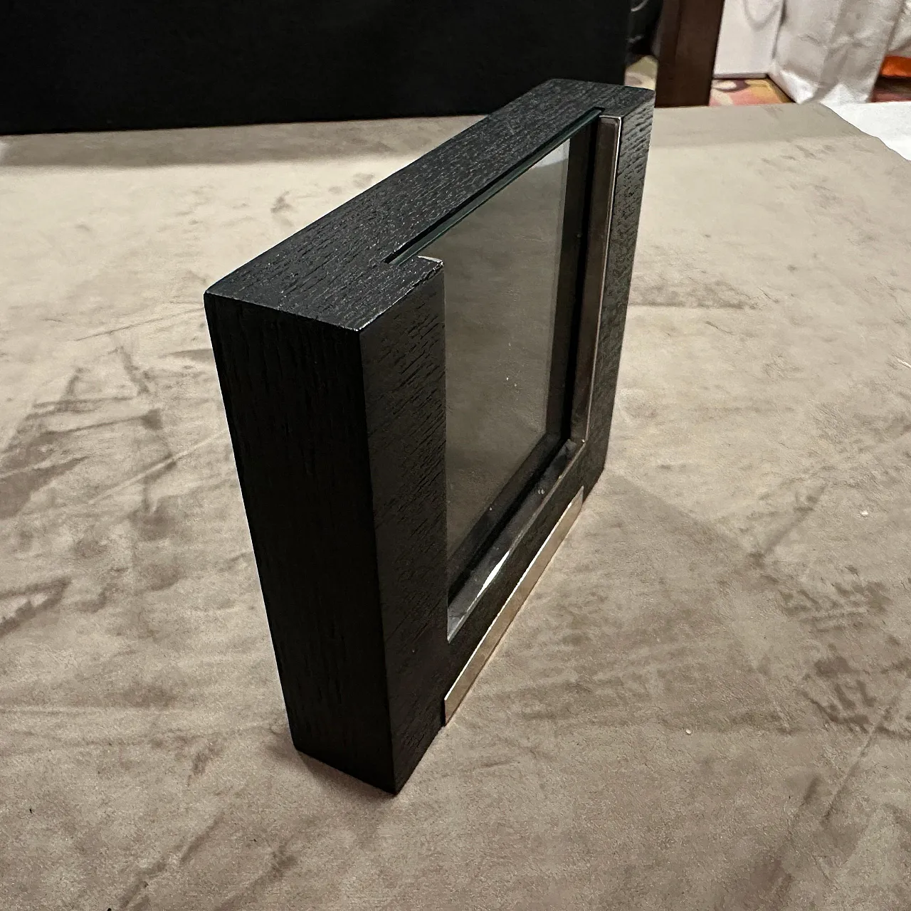 Sterling silver and ebonized wood picture frame by Silvan, 1980s 9