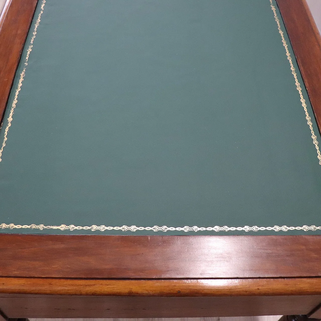 Louis Philippe walnut desk with green top restored, mid-19th century 9