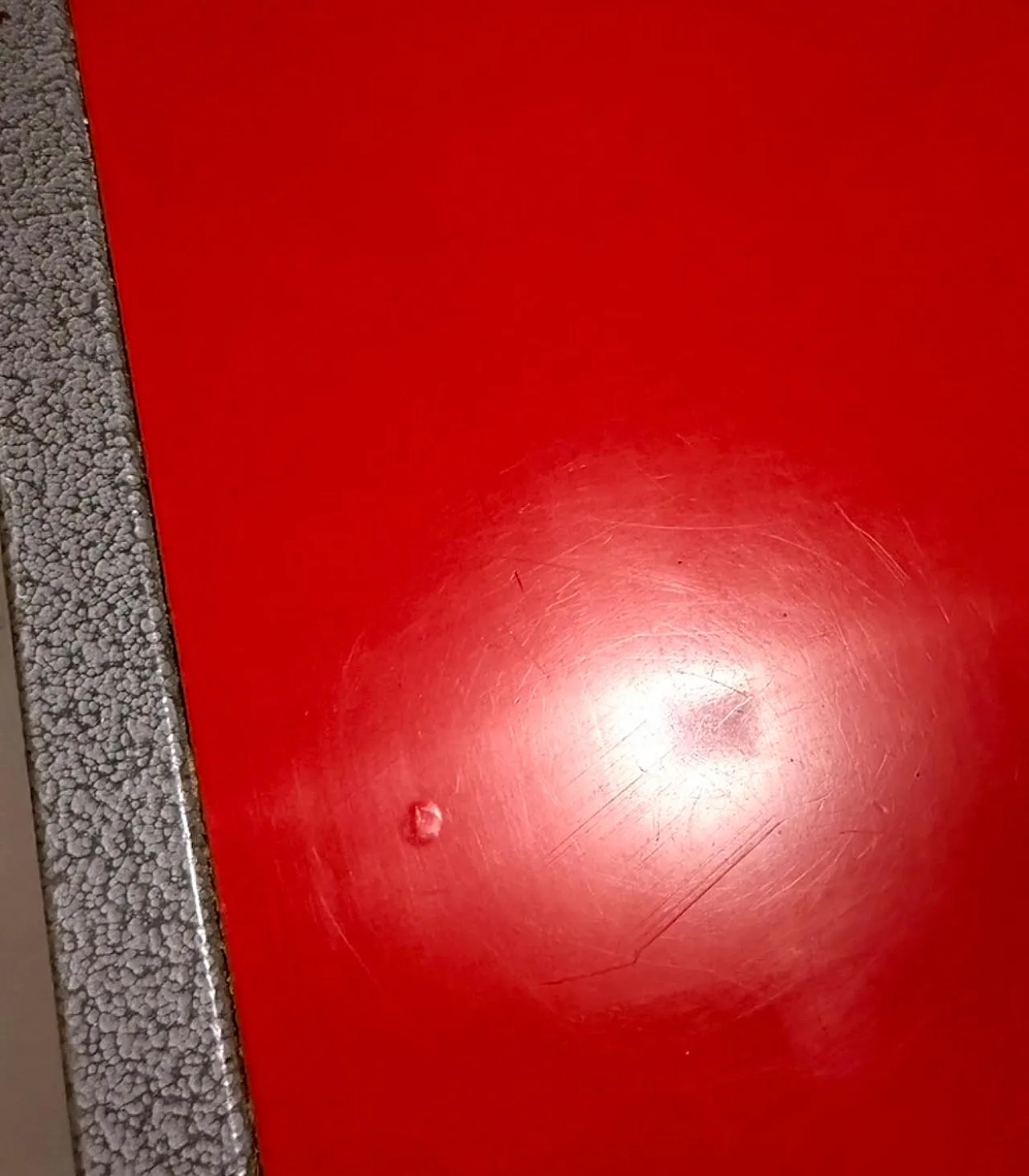 Ettore Sottsass style Red Side Chair, Laminate & Metal, Italy, 1980s 7