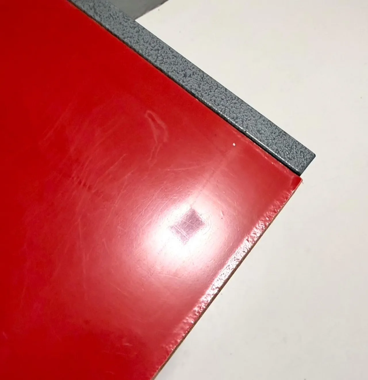 Ettore Sottsass style Red Side Chair, Laminate & Metal, Italy, 1980s 8