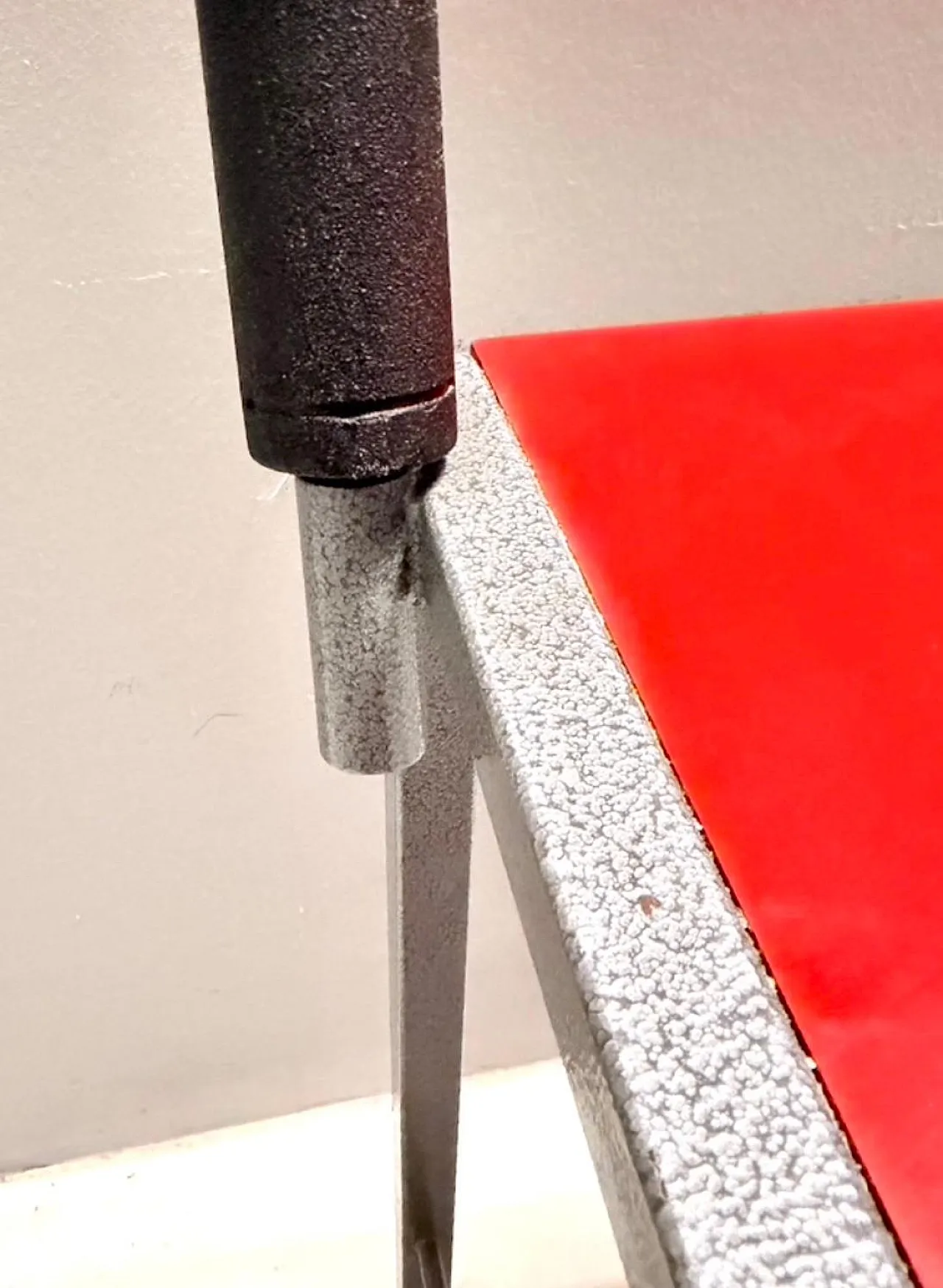 Ettore Sottsass style Red Side Chair, Laminate & Metal, Italy, 1980s 9