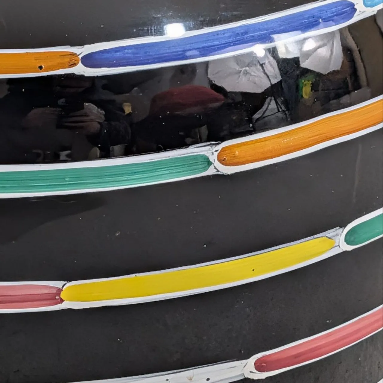 Vaso Piero Dorazio per Deruta in ceramica policroma smaltata, anni ’80 3