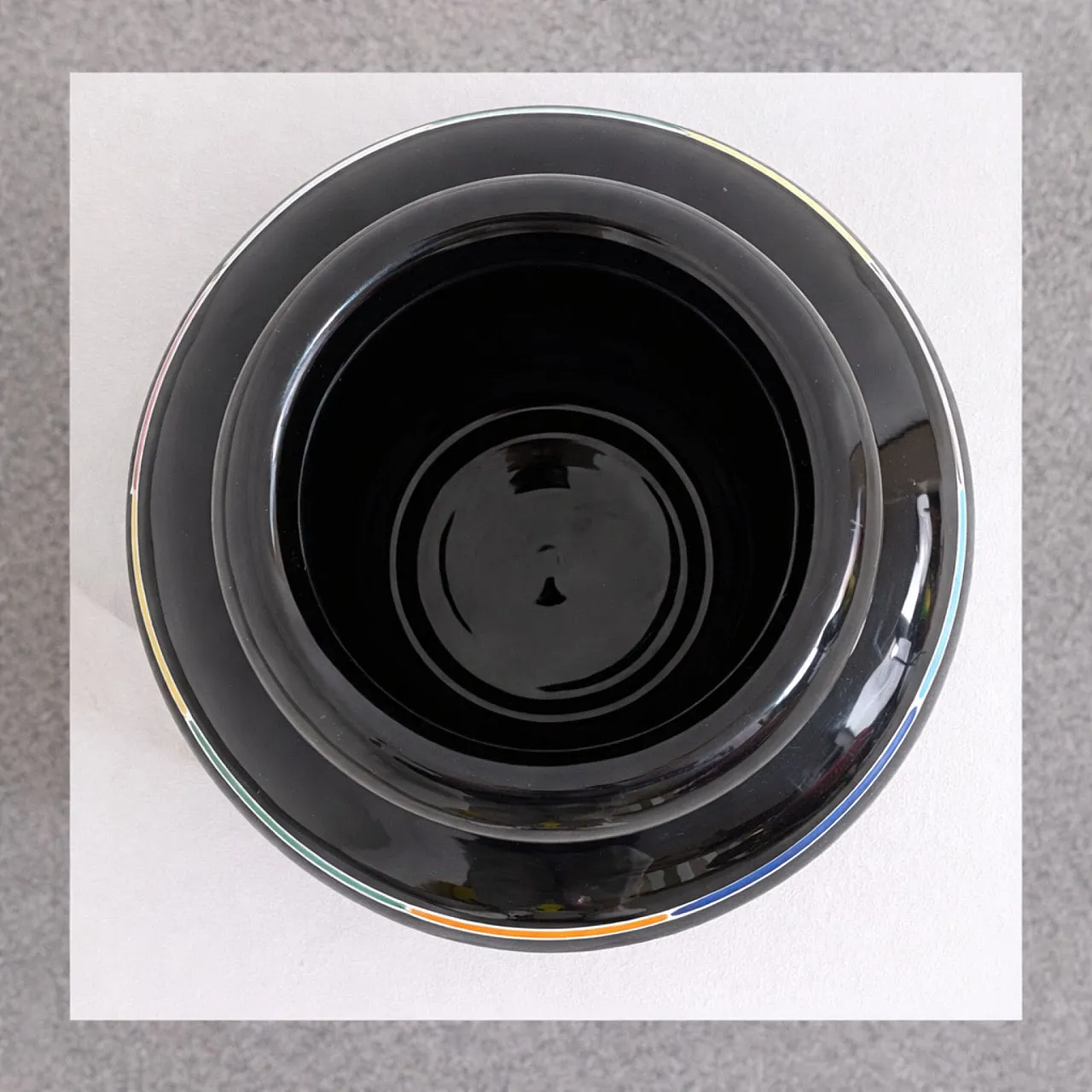 Vaso Piero Dorazio per Deruta in ceramica policroma smaltata, anni ’80 4