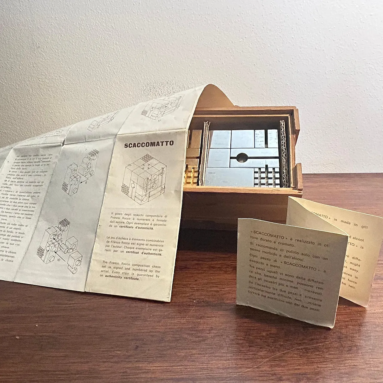 Scaccomatto by Franco Rocco, pair of bronze works, 1970s 10