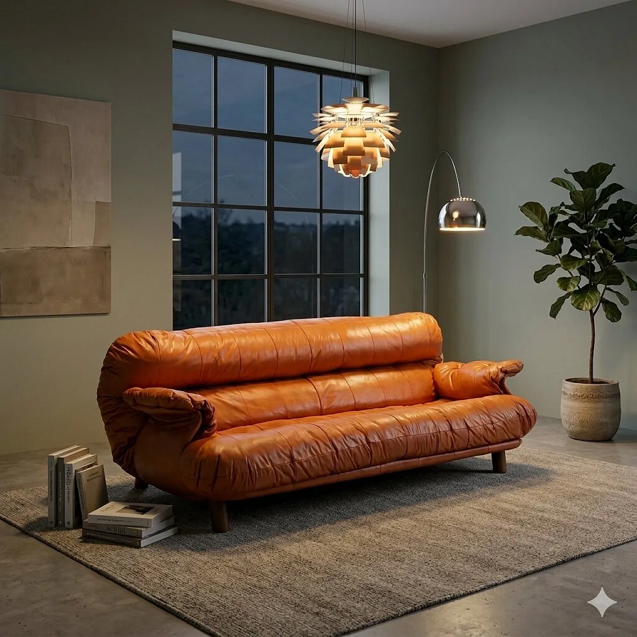 Divano in legno e pelle, '900 2