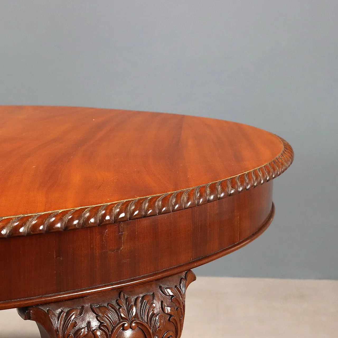 Tavolo allungabile in mogano con meccanismo a manovella, metà '800 7