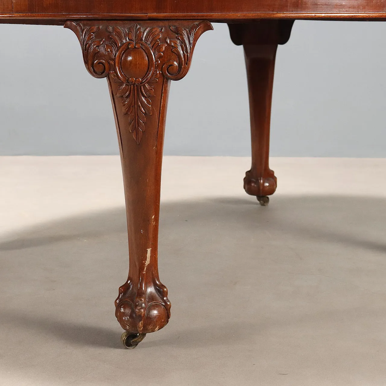 Tavolo allungabile in mogano con meccanismo a manovella, metà '800 8