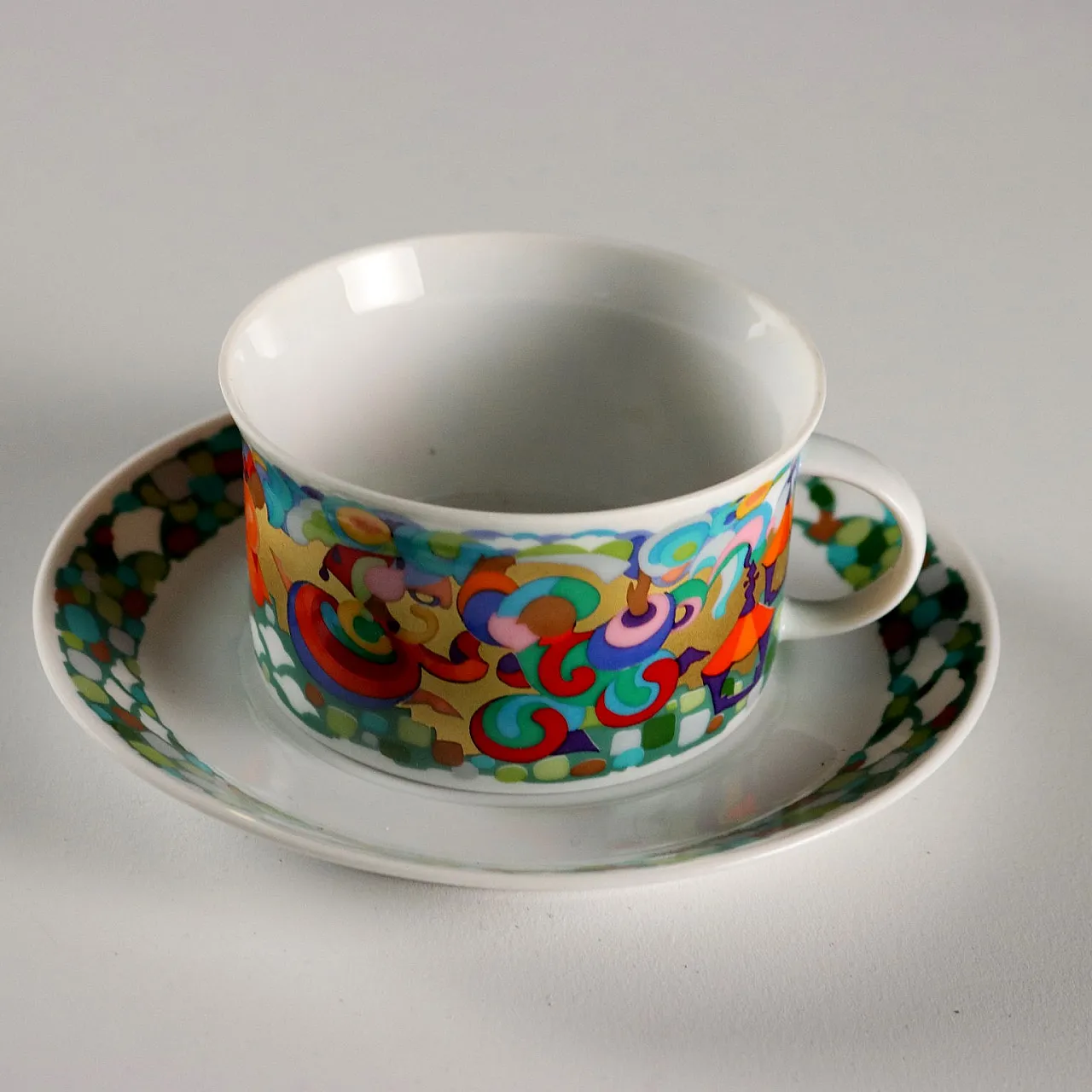 Servizio da tè in porcellana policroma, '900 3