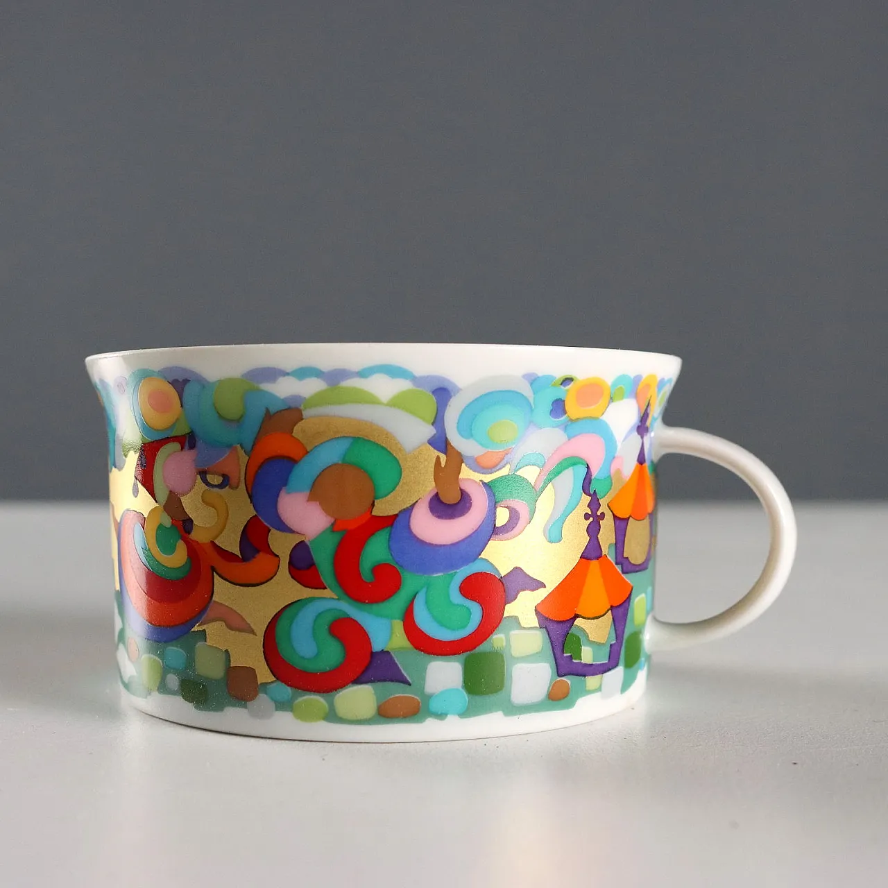 Servizio da tè in porcellana policroma, '900 5