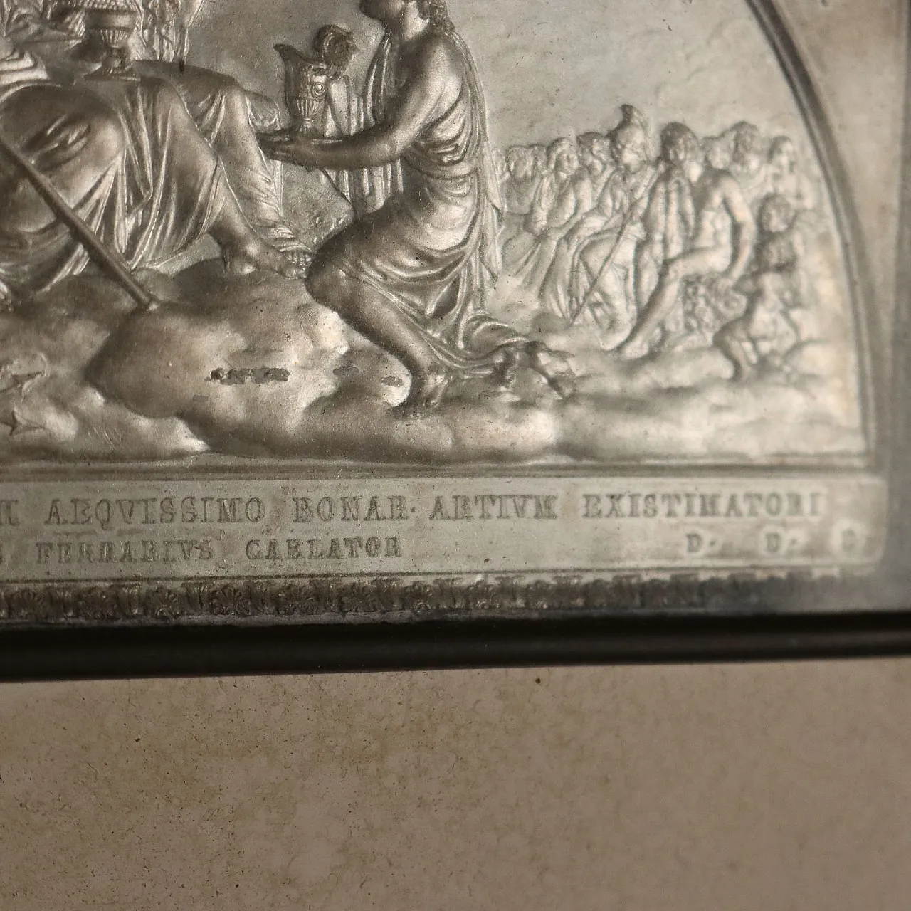 Bassorilievo su placca metallica, '800 8