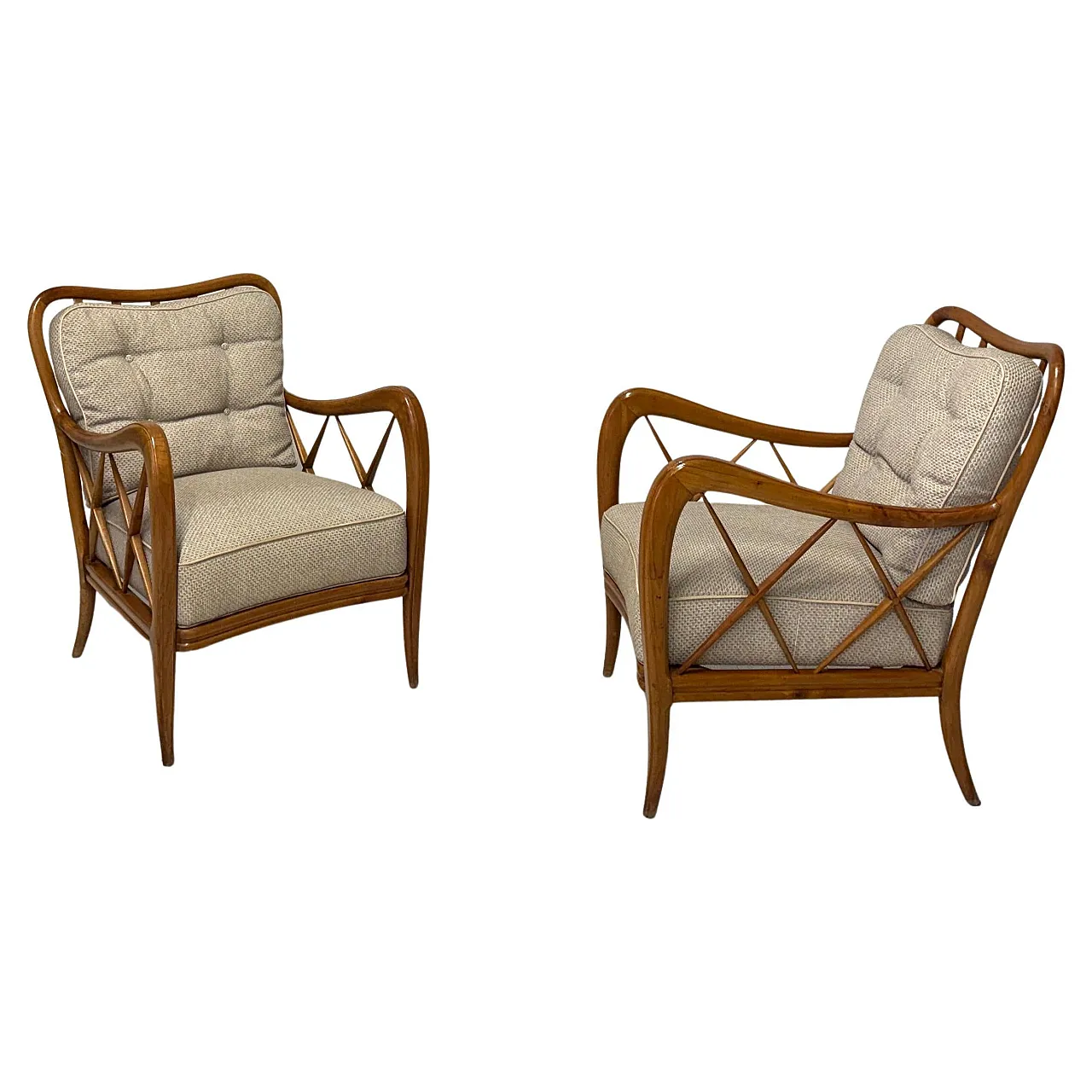 Coppia di poltrone attribuite a Paolo Buffa, anni '50 1