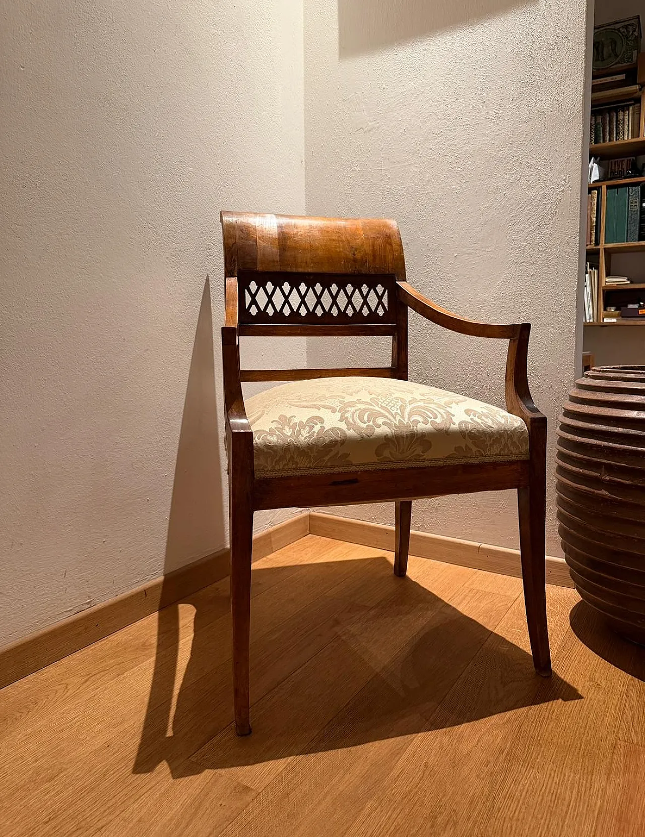 Mid-Century Italian Neoclassical Style Walnut Armchairs, 1950s 2