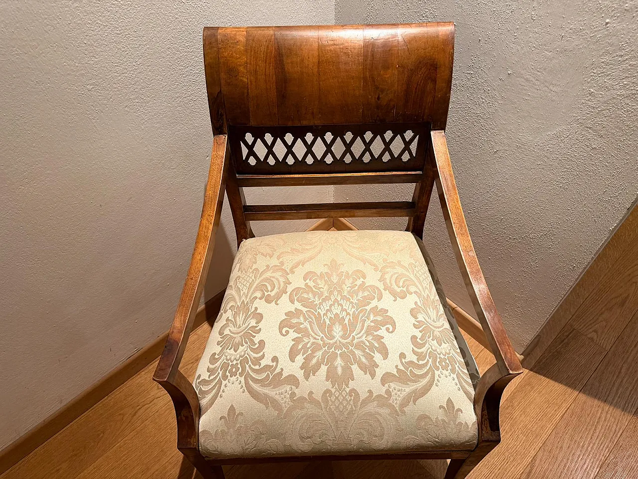 Mid-Century Italian Neoclassical Style Walnut Armchairs, 1950s 7