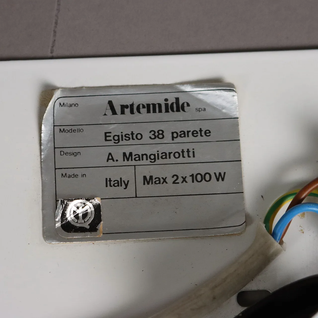 Egisto 38 wall lamp by A. Mangiarotti for Artemide, 1980s 8