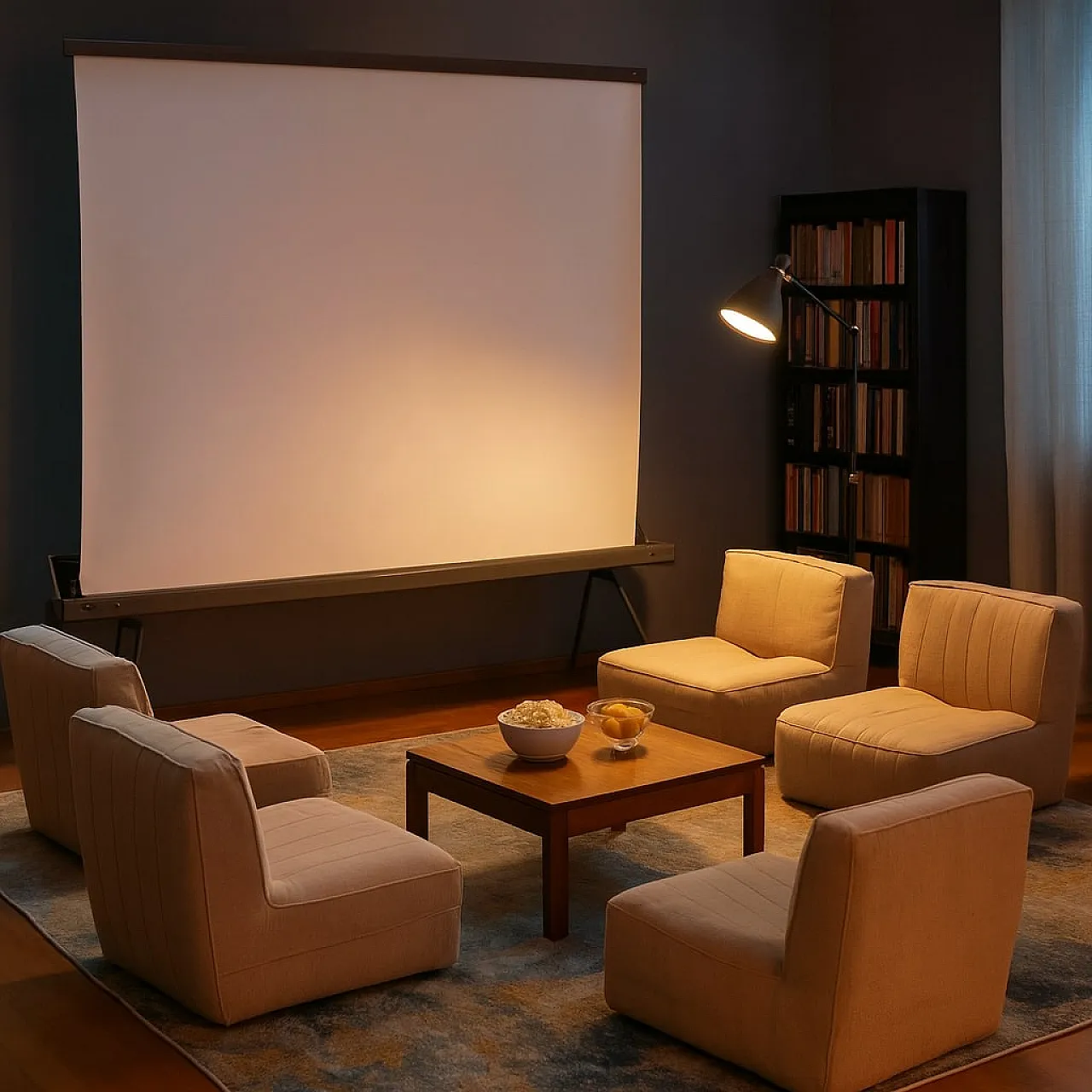 Schermo per proiezioni in metallo e bracci pieghevoli, '900 2