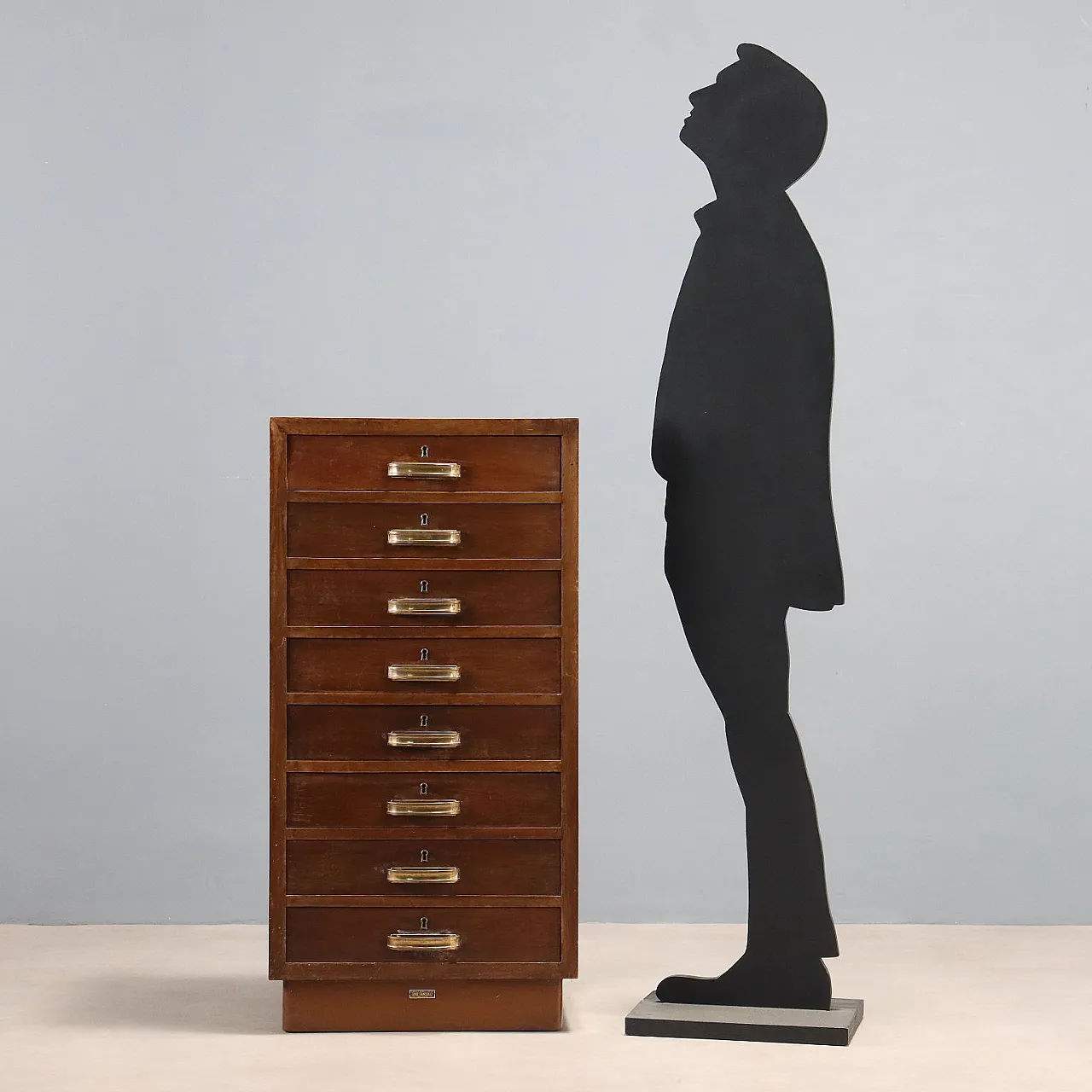 Cassettiera in impiallacciatura di pioppo e maniglie in ottone, '900 3