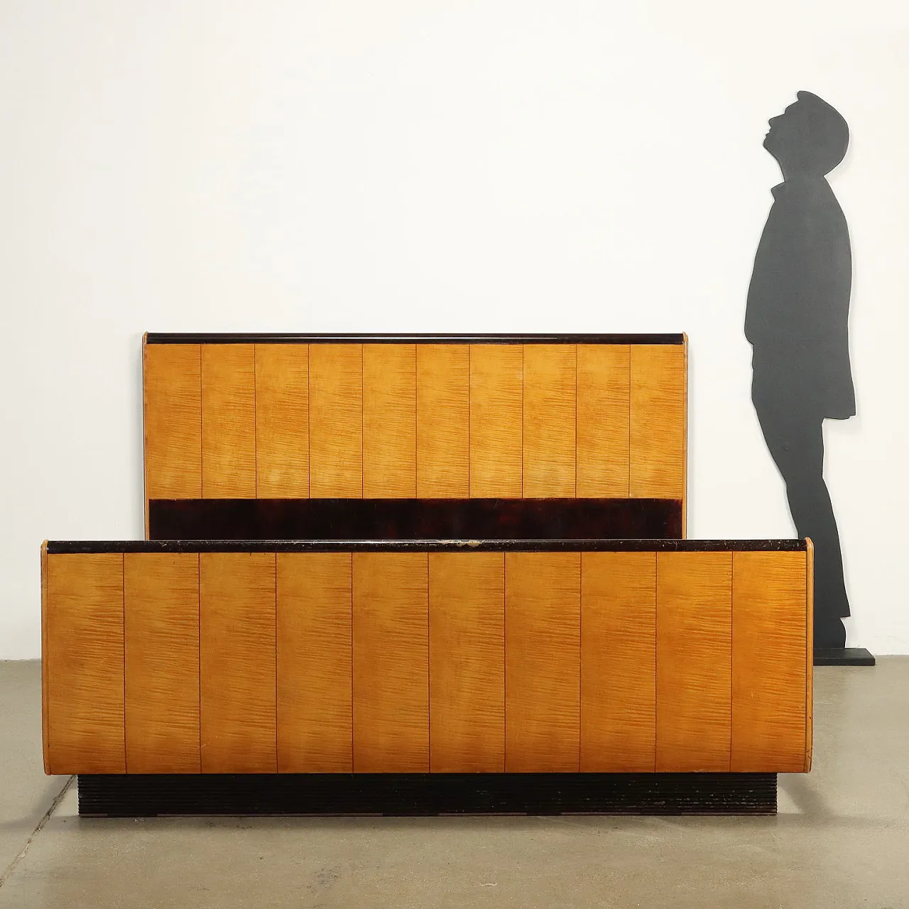 Letto matrimoniale in mogano impiallacciato, primo '900 2