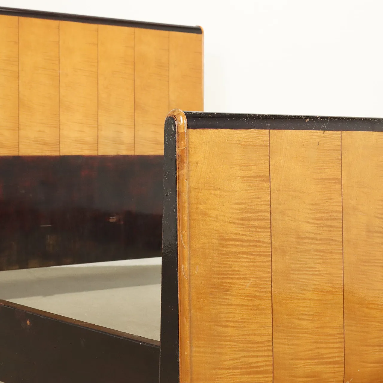 Letto matrimoniale in mogano impiallacciato, primo '900 3