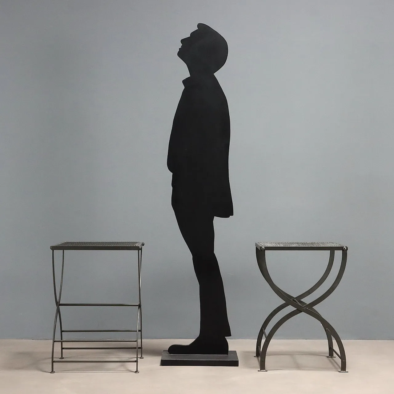 Pair of metal stools by Luigi Caccia Dominioni, 1960s 2