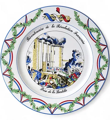 French Revolution storming of the Bastille, Porcelain Plate. 80s