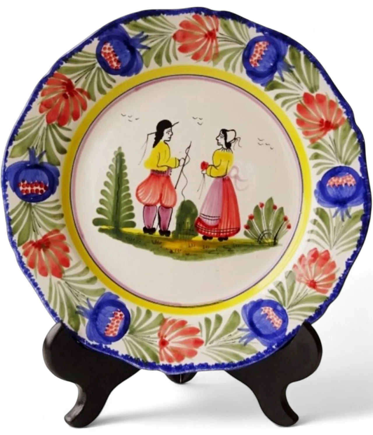 Piatto decorativo Tradition Breton Coppia di HB Quimper. Anni '60 4