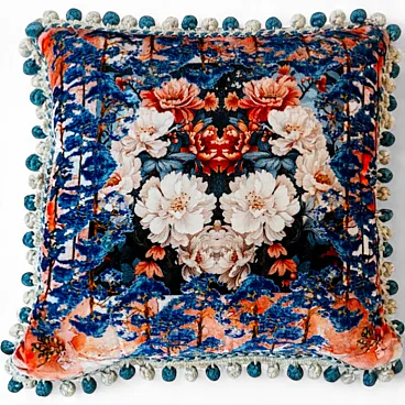 Decorative floral cushion