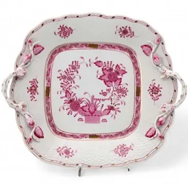 Vassoio in porcellana decorato con motivi floreali, '900