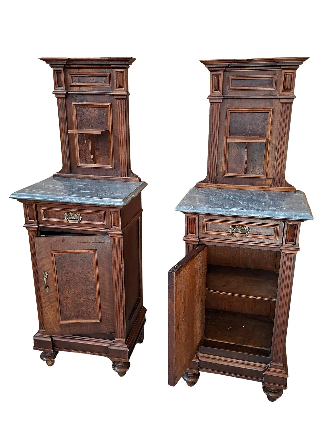 Couple of bedside tables, late 19th century 6