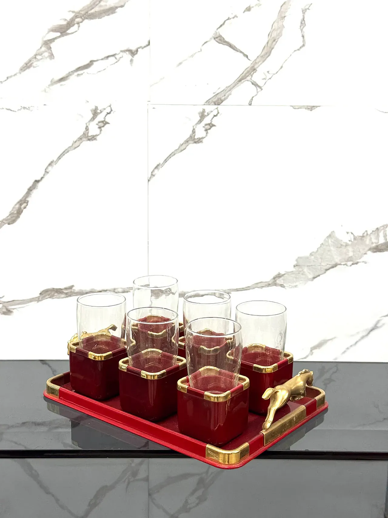 6 Bicchieri con vassoio Hans Turnwald, anni '70 2