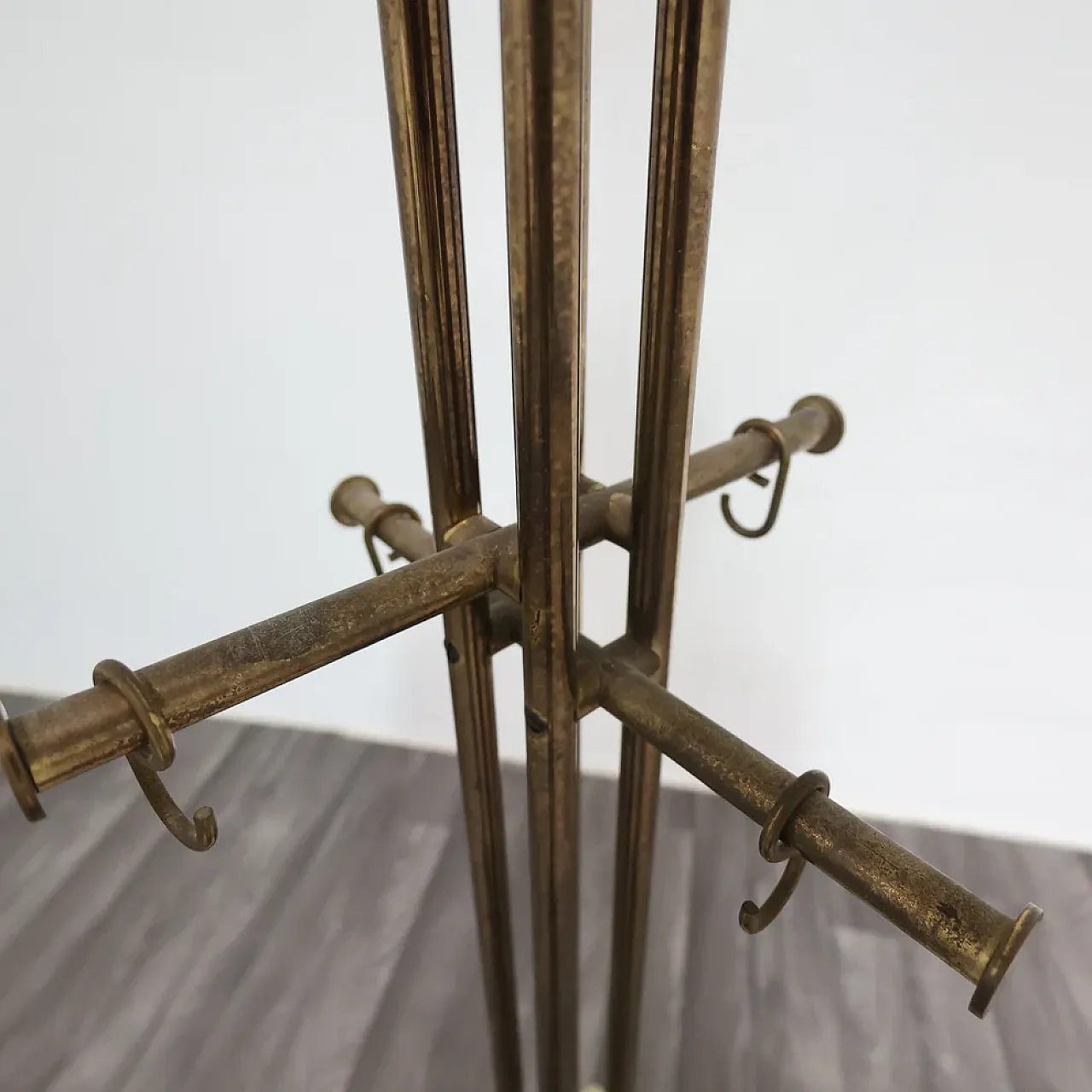 Marble and brass coat rack by Renato Zevi, late 20th century 6