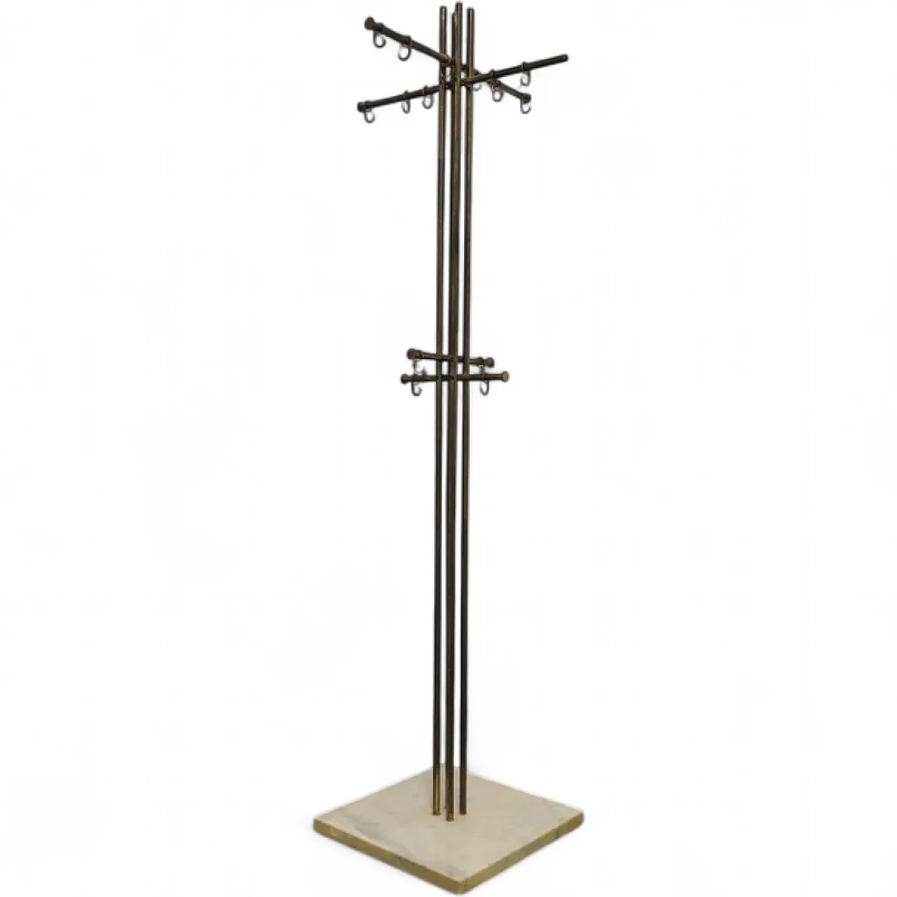 Marble and brass coat rack by Renato Zevi, late 20th century 11