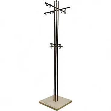 Marble and brass coat rack by Renato Zevi, late 20th century