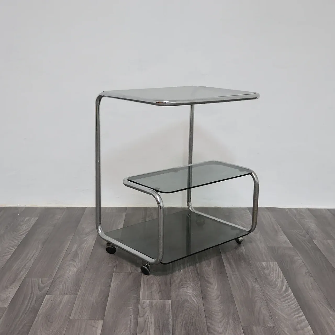 Steel triple shelf food cart, 1970s 1