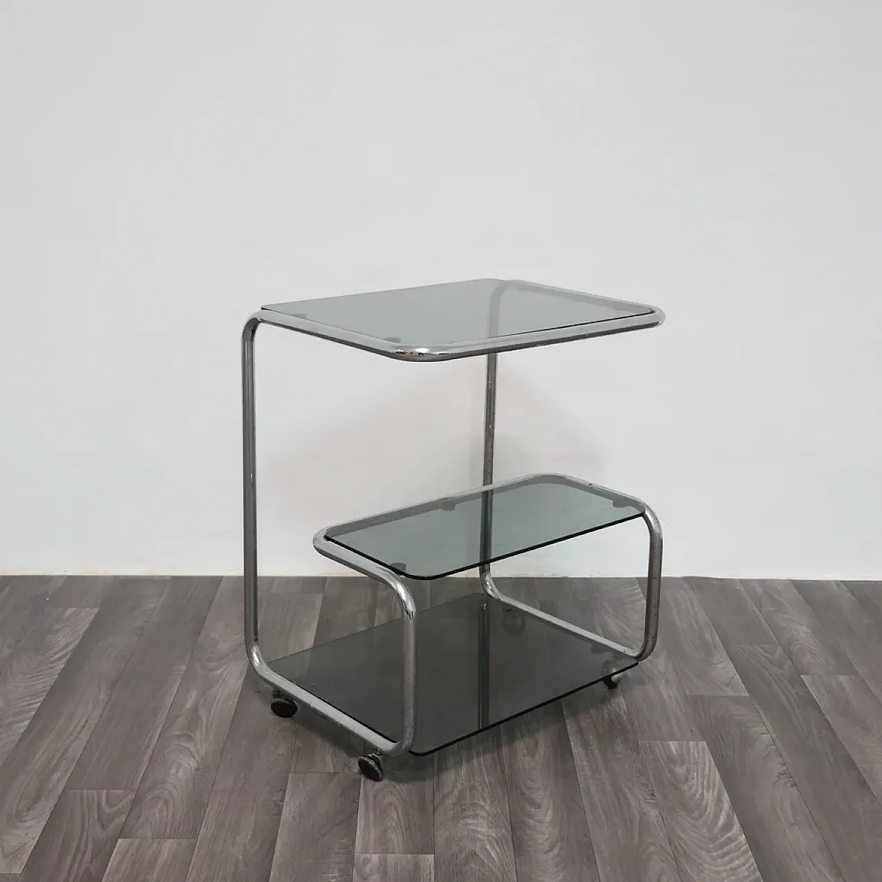 Steel triple shelf food cart, 1970s 2