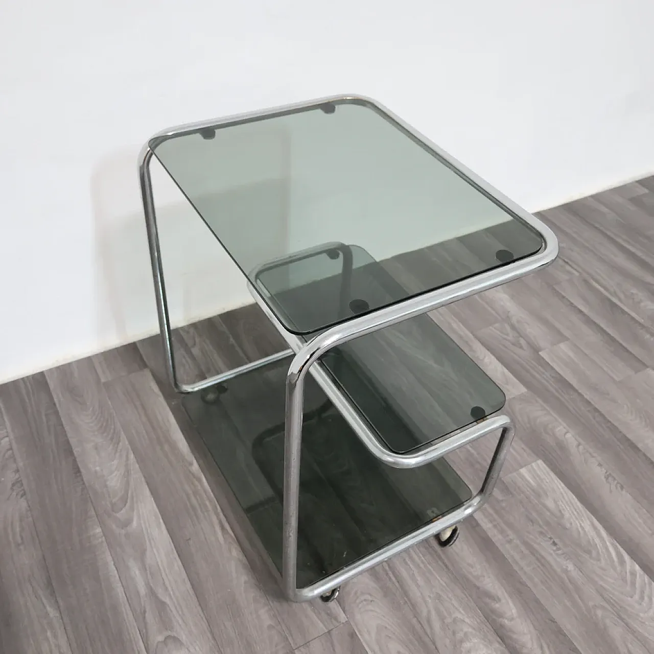 Steel triple shelf food cart, 1970s 10