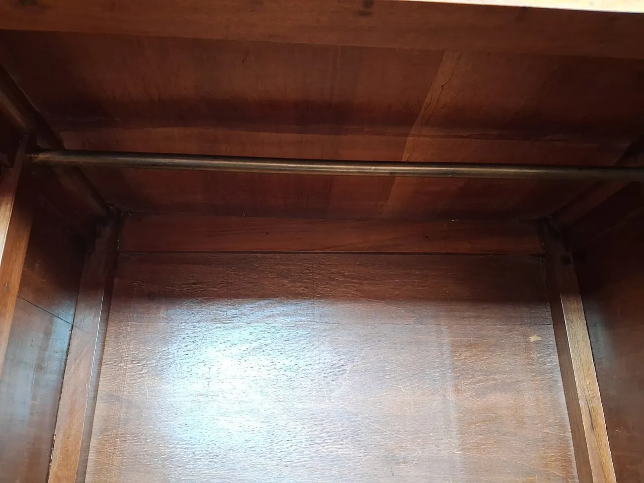 Armadio Art Déco in radica di noce con anta a specchio, anni '30 8